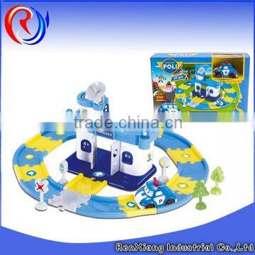 Funny parking lot police friction car plastic toy robocar poli