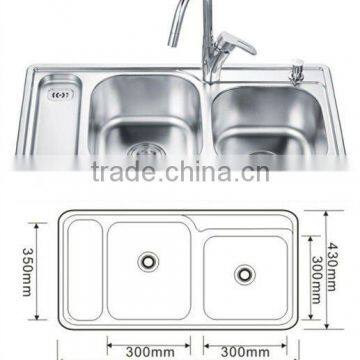 OF-8643A Stainless Steel Double Bowl Kitchen Sink aluminium sink