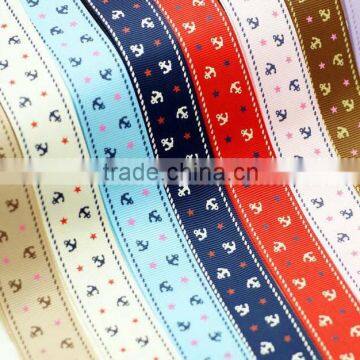 Welcome Customize Print Ribbon,DIY Bowknot Jewelry Accessories Ribbon, Hot Sale Classic 2.5cm Wide Anchor Colorful Ribbons photo-3