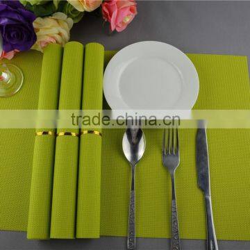 Table Decoration PVC Gold Placemat Solid Color Pure Color Bright Color Grass Green Placemat 45*30cm photo-5