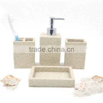 Owl Polyresin Sandstone Bathroom Accessories Set photo-6