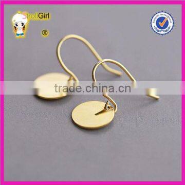 Round circle pendant hook earring for her silver jewelry pressed earring gold plating