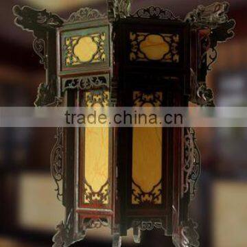 Antique chinese wooden carved lantern HF080-75