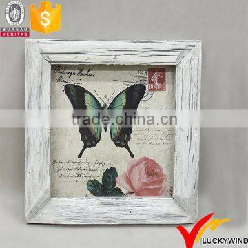 Small Vintage Wooden Wall Picture Butterfly Photo Frame