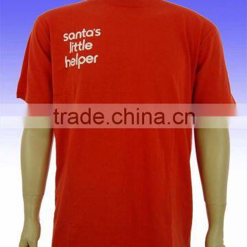 Printing Plain Cotton Red Short Sleeve T-shirt Made in China photo-3