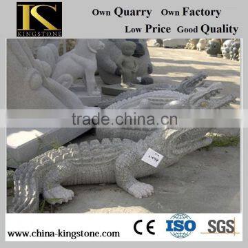 High Quality Grey Granite G603 Crocodile Animal Statue for Garden