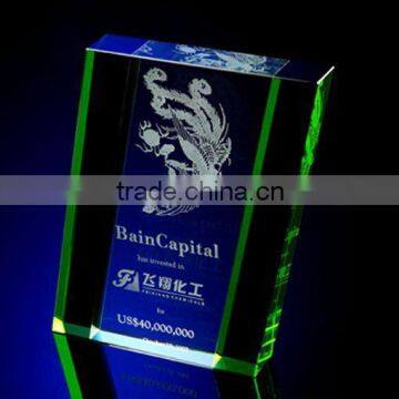 Etched k9 crystal trophy