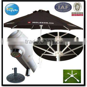 alu frame luxury black polyester garden umbrella parts with crank opening