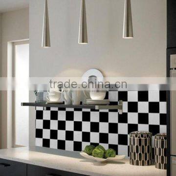 MA03 Factory price living room kitchen wall decoration black and white brushed aluminum metal mosaic tile