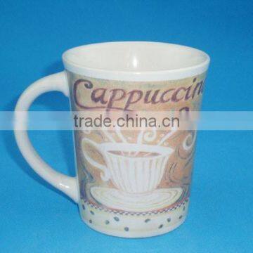 Nice white porcelain milk mugs with hand painted design