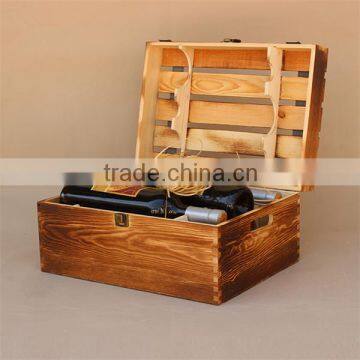 Wholesale Custom Pine Wood Wine Carrier Box