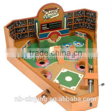 new design mini desktop wooden pinball game for kids