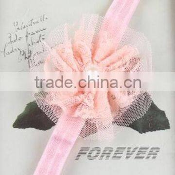 Lovely Flower Elastic Hair Rubber Band With Pearls photo-5