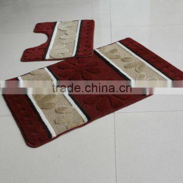 2pcs Anti-slip bathmat with TPR base