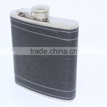 8oz/ 225ML Stainless Steel Hip Flask with leather wrap