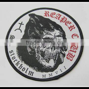 Customized new design of horrific pattern Cheap Woven Badges for Clothing/bag