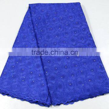 Royal blue beaded african voile lace wedding lace fabrics