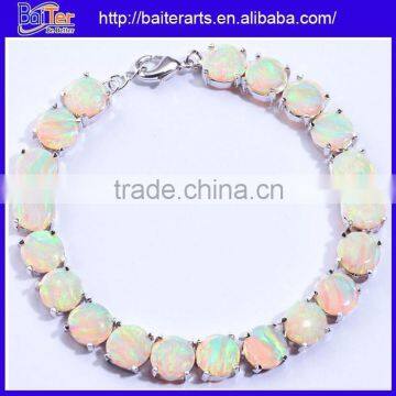 White Opal Stone 925 Sterling Silver Costume Jewelry Imported Bracelets China