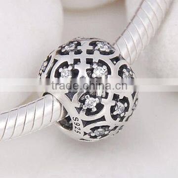 Intricate Lattice Beads For Jewelry Fits Charms Bracelet Sterling Silver Jewelry