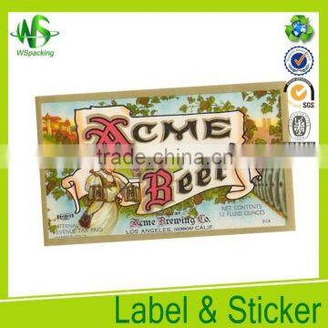 Paper label Vinyl label manufacturer in China beer label