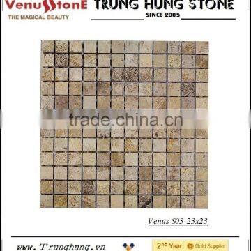 15*15 Biege Carpet Polished Marble Mosaic Tiles photo-2