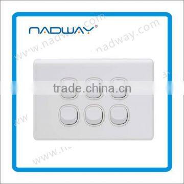 household wall swtch for civil use 6gang wall switch wall switch button 16A 250V