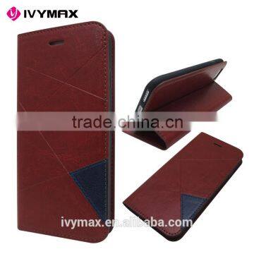 Guangzhou Manufacturer Slim Dual Color Leather Flip Cover Wallet Case for Apple Iphone 6 4.7 Inc With Credit Card Slot photo-3