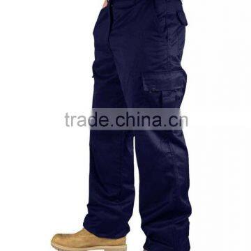 Navy blue mens cargo work pants T/C fabric