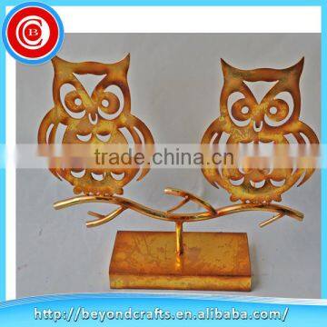 Wholesale lovely gold practical metal owl decor candle holder