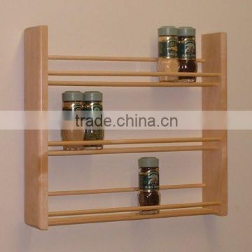 flavoring powders bamboo rack kitchen spice display stand on the wall storage rack 3-Tier spice rack