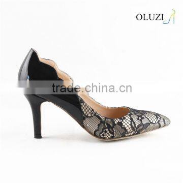 OLNP002 8 cm simple color fashion lady dress high heel shoes for party dress