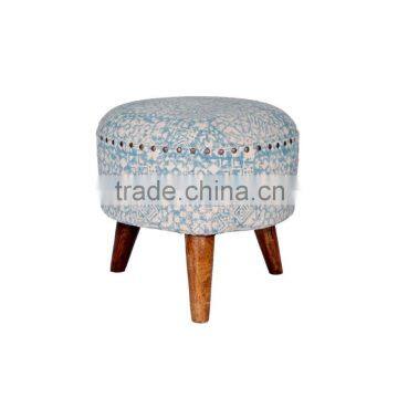 Natural Fibres upholstery wooden ottoman