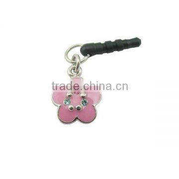 diamond flower earphone jack dust plug accessories for phone,designed by (C) charis,OEM service,pass SGS factory audit