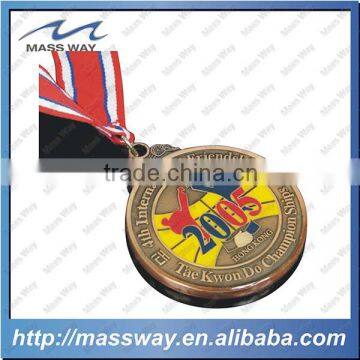 stamped soft enamel custom 3D antique old color copper medal