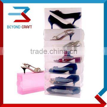 GOOD price stackable shoe box with dividers with handle