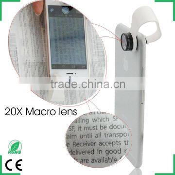 for Iphone 6 plus camera lens clip 20x macro lens for smartphone, universal clip lenses for IPhone Samsung