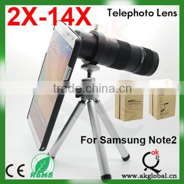 High Quality 2x-14X lens Optical Zoom Telescope Lens For samsung s3 Camera Lens for Mobile Phone