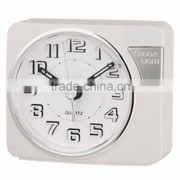 White dial touch LED light analog sweep alarm clock