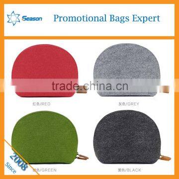 fashion wool 100% recycle felt cosmetic bag