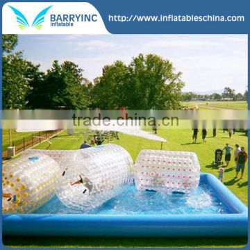 Customized 0.9mm PVC inflatable kids swimming pool with pool inflatable toys