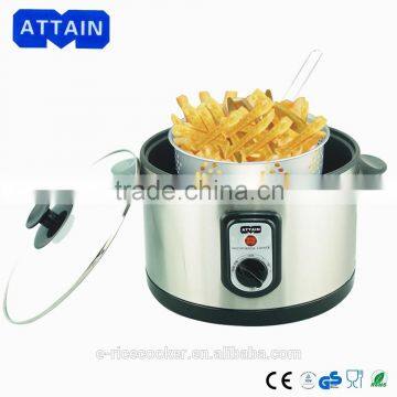 Stainless steel electric fryer microwave with filter and basket