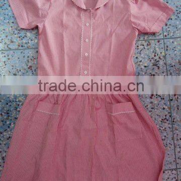 Short Sleeve Cotton School Uniform For Girls