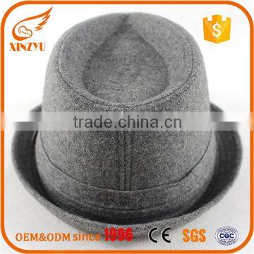 Custom Mens Designer Fedora Hats Grey Wool Dressy Formal Hats for Men photo-4