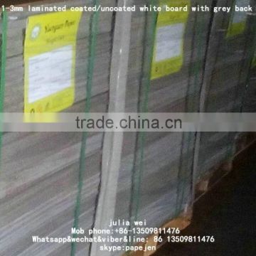 grey white duplex paper laminated chipboard