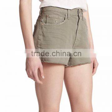2015 Women Fashion Green Denim Twill Board Shorts Jean Chino Shorts SYA15319 photo-3
