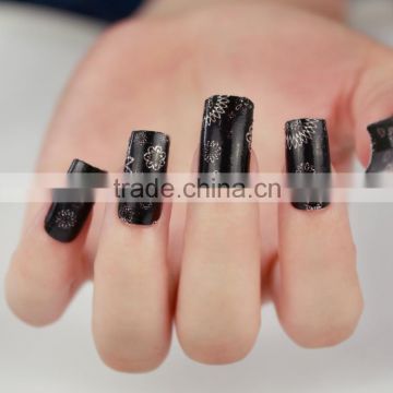 glass foil nail sticker black lace gliter high quality from BeautySticker high quality