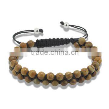 KJL-CZ0059 Men Bracelets Anil Arjandas Jewelry double-row natrual agate stone Beads&agate 6mm Beads&Braiding Macrame bracelets