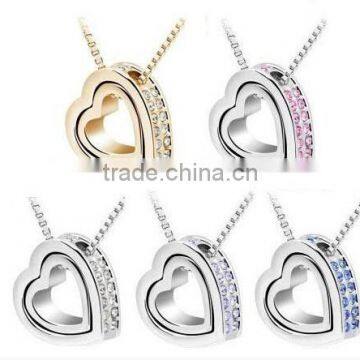 Newest Cheap Alloy Crystal Heart Necklace photo-6