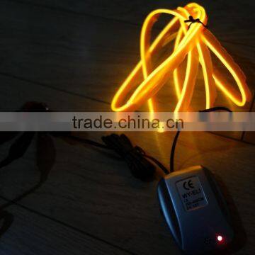 DC12V Sound-control Car seat lighting decoration"Polar light 2"2.2mm Orange Single welt in center EL WIRE