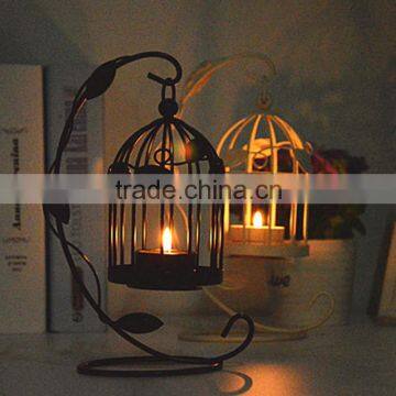 2015 New Style Metal Leaves Bird Cage Candle Holder photo-3